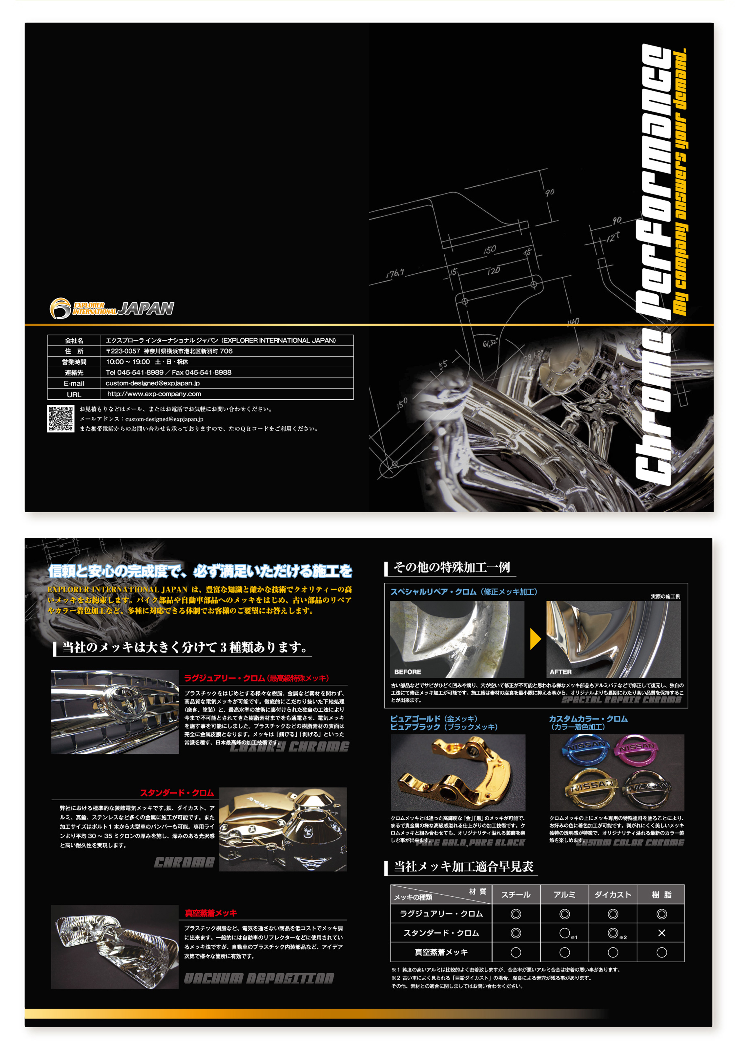 メッキ加工会社のパンフ
